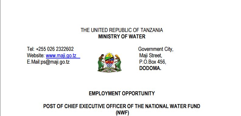 Job Position Chief Executive Officer Needed At National Water Fund (NWF)