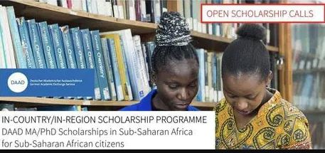 DAAD In-Country/In-Region Masters/PhD Scholarship Programme 2022/2023 for Sub-Saharan African citizens