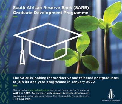 South African Reserve Bank (SARB) Graduate Development Programme 2023 for young South Africans