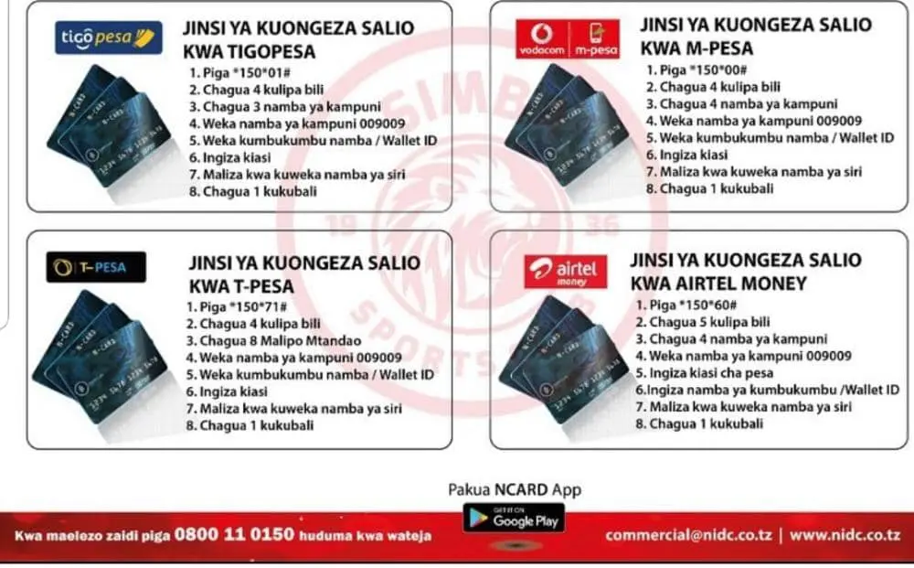 Jinsi ya Kulipia tiketi N Card Kwa M pesa Tigo pesa & Airtelmoney