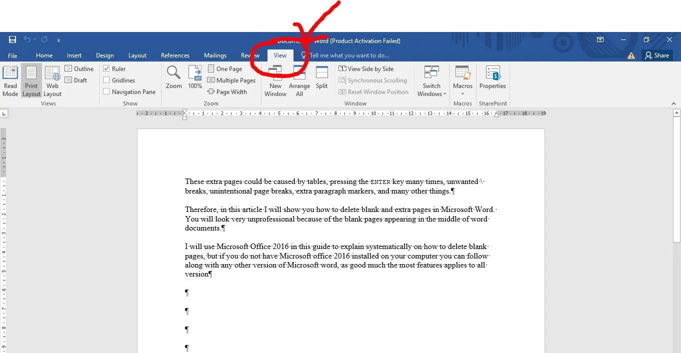 How to Delete an Extra Blank Page in a Word Document