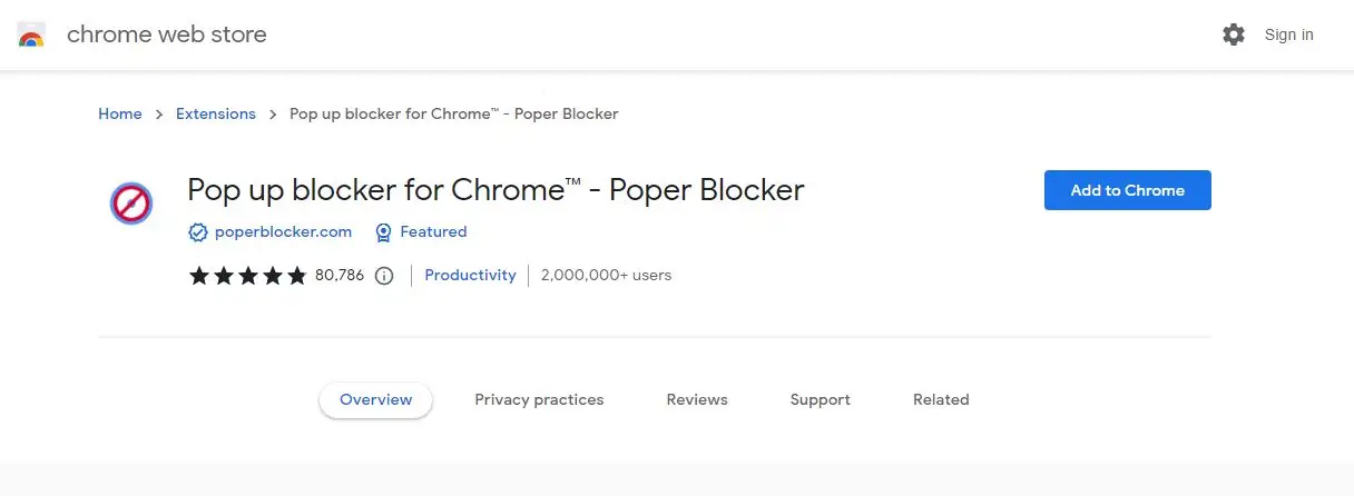 Poper Blocker CRX 6.1.1 for Chrome Free Download