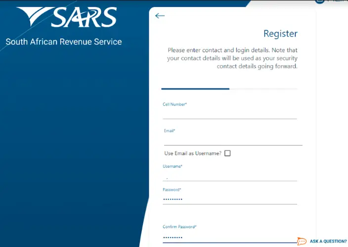 How to register for tax and SARS efiling